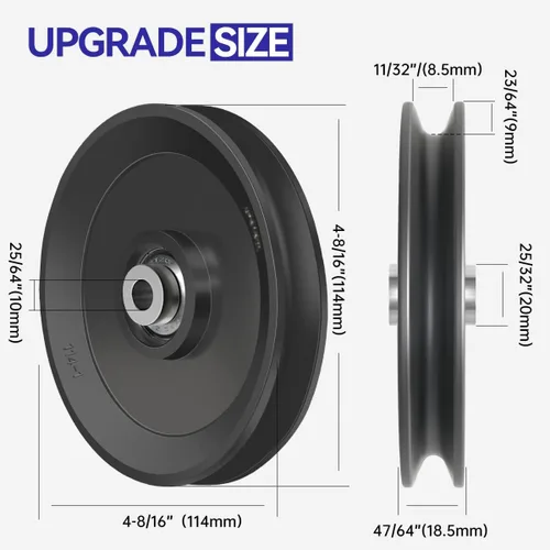 Miniatura 3 de Rueda de polea de rodamiento de nailon, sistema de poleas de gimnasio para puerta de hombros, material de nailon, sistema de polea de cable, fácil