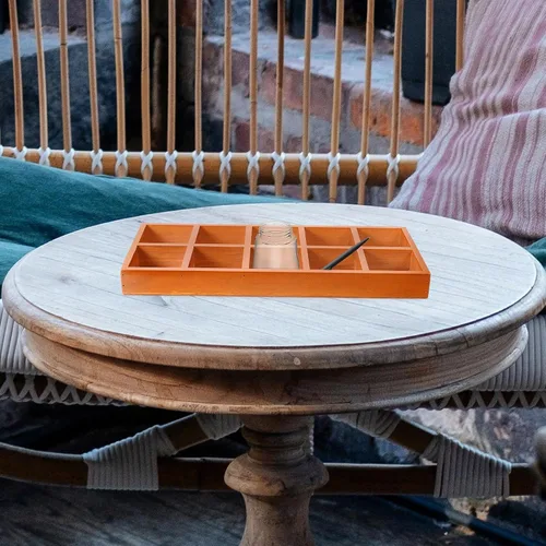 Miniatura 3 de Organizador dividido de madera, bandeja de clasificación de madera, pantalla de rejilla, bandeja rectangular de madera dividida con 10 secciones