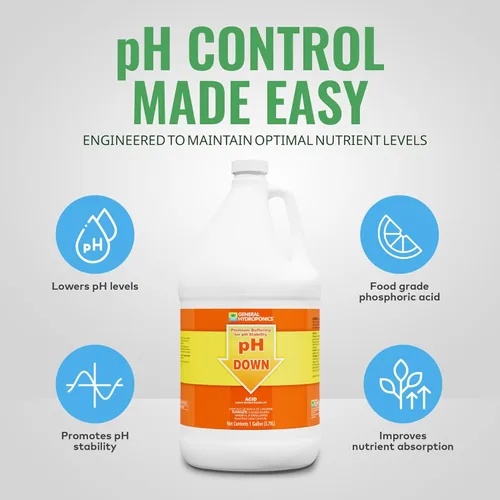 Miniatura 3 de General Hydroponics pH Down Líquido Premium Tampón para la estabilidad del pH, 1 galón