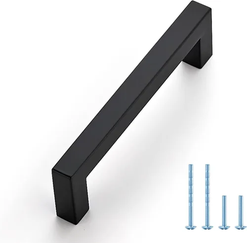 Miniatura 29 de Ravinte Paquete de 5 tiradores cuadrados de gabinete de 2-1/2 pulgadas, manijas negras para gabinetes de cocina, accesorios de cocina negros mate