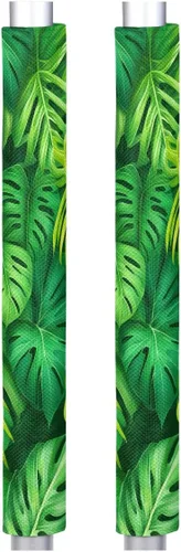 Miniatura 25 de Pardick Juego de 2 cubiertas para manija de puerta de refrigerador, diseño de hoja de limón amarillo lavable, protector decorativo para manija