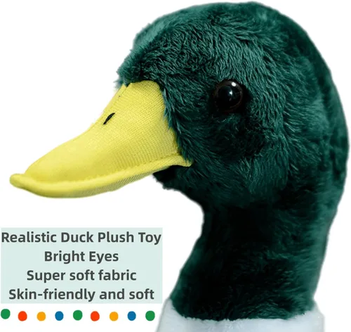 Miniatura 2 de FRANKIEZHOU Peluche realista de pato real de 12 pulgadas de largo, peluche de pato realista, juguetes de peluche de pato suave, regalos para niños
