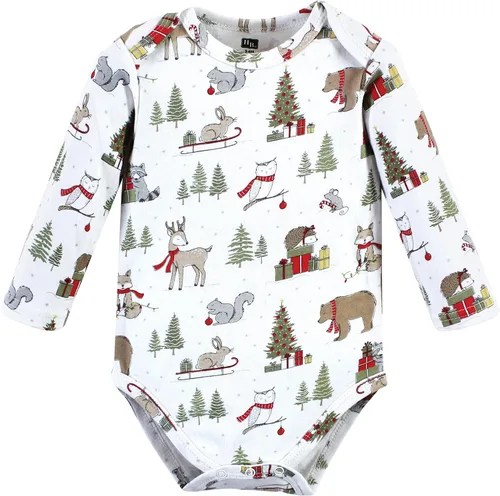 Miniatura 122 de Hudson Baby Body unisex de algodón de manga larga para bebé, leopardo rosa rojo