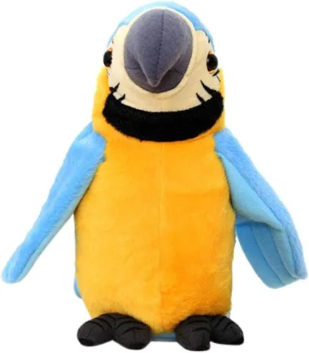 Miniatura 2 de Loro parlante de guacamayo repite lo que dices, juguete de peluche de disco electrónico, animado pájaro agitado, alas que hablan, loro