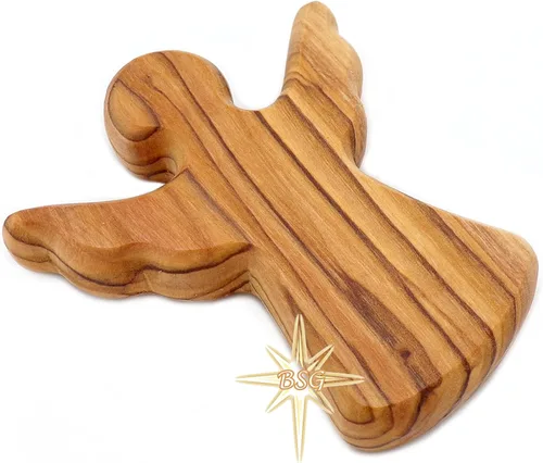Miniatura 4 de Dacaret Factory Ángel de la guarda de madera de olivo, cabe en la mano y el bolsillo Reduce el estrés y la ansiedad Ángel de palma Figuras