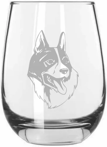 Miniatura 347 de Sakhalin Husky Dog - Copa de vino grabada personalizada de 15.25 onzas sin tallo