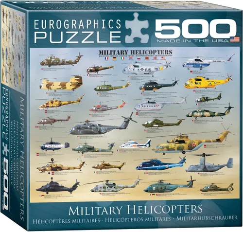 EuroGraphics - Rompecabezas Helicópteros Militares, 500 piezas