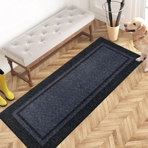 Miniatura 17 de PURRUGS Tapete para puerta con atrapamiento de suciedad, 20 x 32 pulgadas, antideslizante, lavable a máquina, tapete de entrada, tapete para puerta