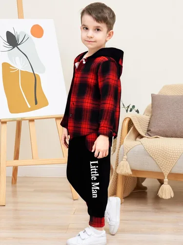 Miniatura 52 de Conjunto de ropa para bebés y niños pequeños, camisa con capucha y pantalones deportivos para otoño e invierno