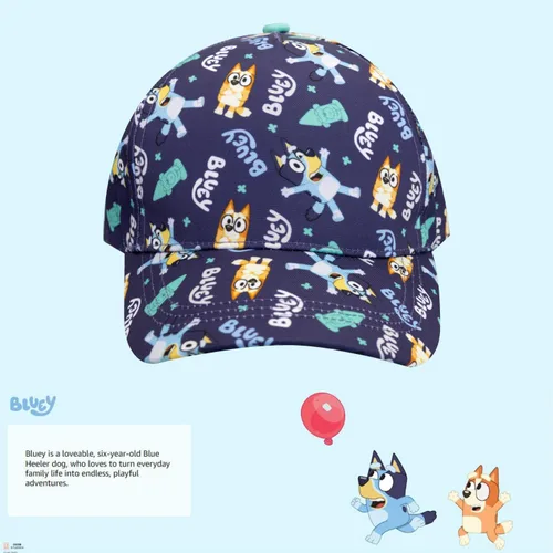 Miniatura 6 de Bluey Gorra de béisbol para niños pequeños Lindo sombrero para niños, gorra de pelota ajustable para niños pequeños, bingo, bandido