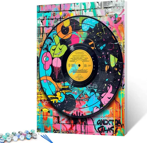 Miniatura 8 de Tucocoo Boomboxes retro - Pintura por números para adultos, radio, pintura al óleo, pinturas acrílicas, Banksy Street 80, música, arte, Pintar por