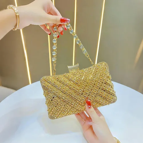 Miniatura 2 de Bolsos de mano con diamantes de imitación para mujer, bolso de noche brillante, bolso de novia de cristal para fiesta, graduación, boda