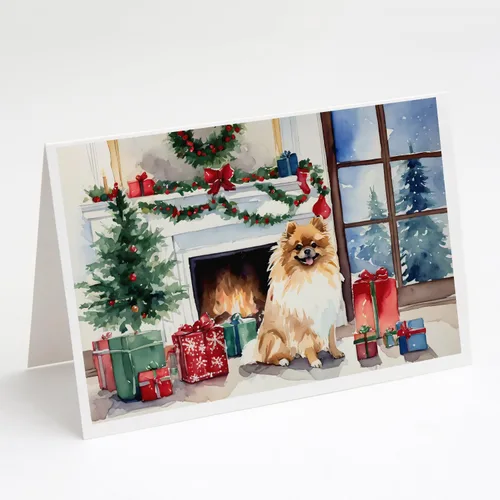 Miniatura 116 de Caroline's Treasures DAC2753GCA7P Paquete de 8 tarjetas de felicitación navideña acogedora de Husky siberiano Tarjetas en blanco con sobres
