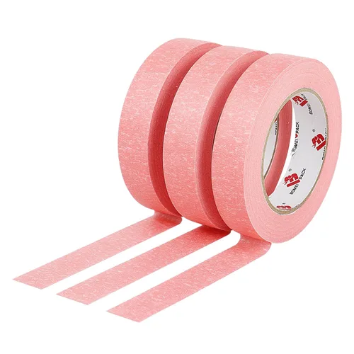 Miniatura 10 de BOMEI PACK Cinta de pintores rosa 0.94-Pulgadas x 55 yardas, cinta de enmascarar para pintores a granel - Cinta de borde de pared sin residuos