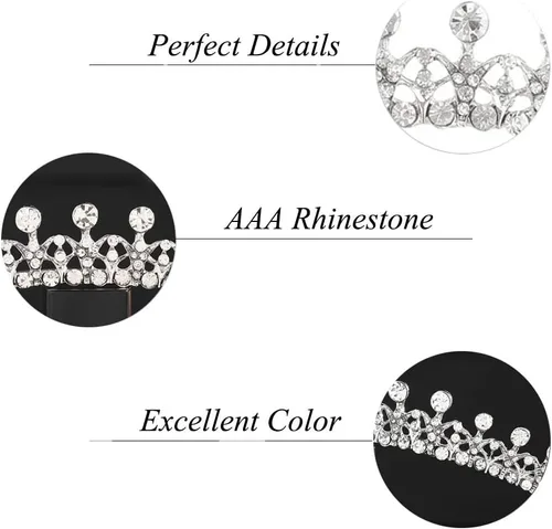 Miniatura 3 de Crystal Tiara Crown For Women Bridal Hair Ornaments for Birthday Pageant Wedding Prom Women Girls Hair Accessories
