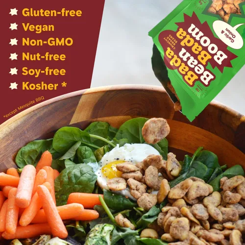 Miniatura 3 de Bada Bean Bada Boom - Proteína a base de plantas, libre de gluten, vegana, sin OGM, libre de soya, Kosher, bocadillos de habas tostadas anchas, 1