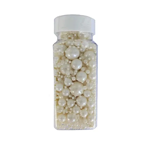 Miniatura 3 de Eastron Gránulos comestibles de azúcar de perlas blancas comestibles, tamaño mezclado, decoración de pasteles, decoración de cupcakes, decoración
