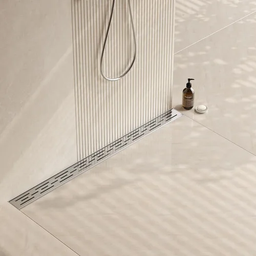 Miniatura 15 de Neodrain - Drenaje lineal rectangular de 24 pulgadas con rejilla de patrón de ladrillo, desagüe de piso de acero inoxidable cepillado 304 para baño