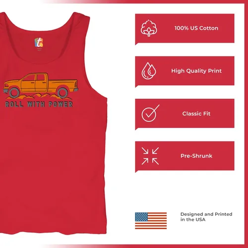 Miniatura 60 de Tee Hunt Camisetas gráficas y camisetas sin mangas para hombre Roll with Power Pickup Truck