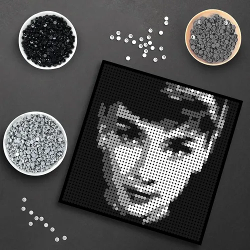 Miniatura 6 de Azulejo redondo 1x1 1000 piezas, ladrillos 98138 compatibles con ladrillos de marcas principales, bricolaje para arte de mosaico de píxeles