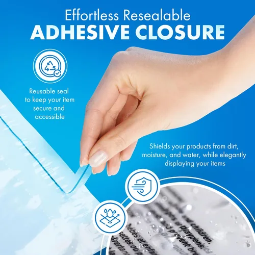 Miniatura 3 de Shop4Mailers Bolsa de polietileno transparente de 6 x 9 con advertencia de asfixia – Adhesivo autosellante, bolsa transparente de 1.5 mil para FBA