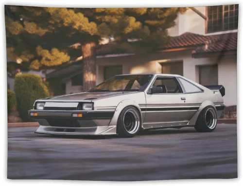 Miniatura 29 de QEOPGNE Tapiz grande para colgar en la pared, diseño de puente de puerta dorada, grandes olas, japonés, retro, Jdm, auto, R34, tapiz para 2
