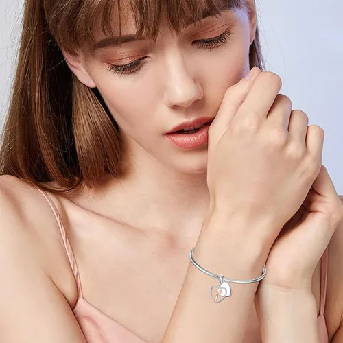 Miniatura 115 de PROESS Dije para padre, madre e hija, pulsera de plata de ley para pulseras, regalos de cumpleaños, día de San Valentín, para hija, madre, amante
