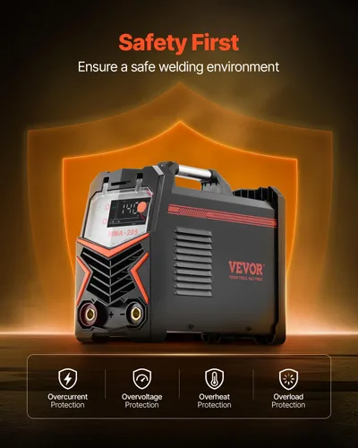 Miniatura 4 de VEVOR Soldador MMA, 205A 2 en 1 Soldador de varilla MMA Lift TIG, Soldador inversor IGBT de doble voltaje 110/220 V con pantalla digital, Fuerza