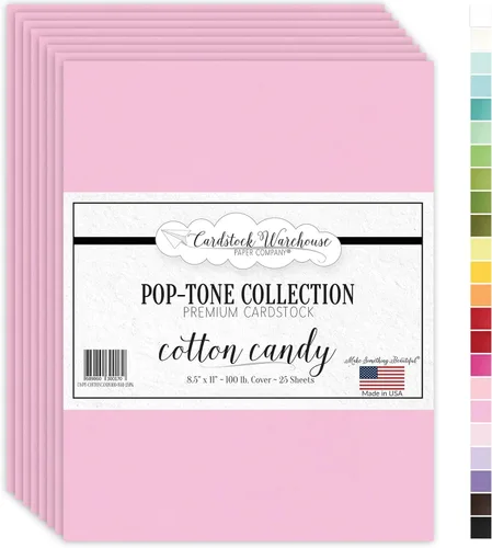 Miniatura 10 de Cardstock Warehouse Pop Tone Banana Split Yellow - 8.5 x 11 pulgadas - 100 libras / 270 GSM - Papel de cartulina mate premium - 25 hojas Rosa