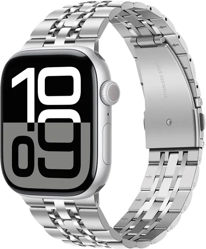 Miniatura 18 de Tasikar Correa compatible con Apple Watch Band de 1.654 pulgadas (Serie 11/10) 1.614 pulgadas, 1.575 pulgadas, 1.496 pulgadas, correa de metal