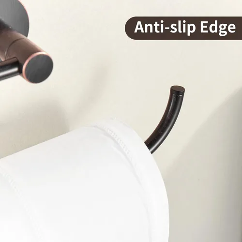 Miniatura 6 de BigBig Home Soporte de papel higiénico de bronce, portarrollos de baño frotado con aceite, soporte de papel higiénico montado en la pared, diseño