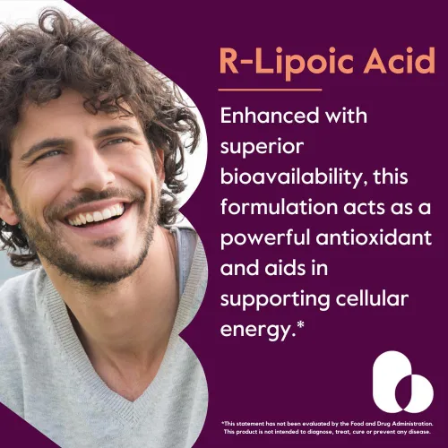 Miniatura 2 de BESTVITE Ácido R-lipoico de 200 mg estabilizado con Na-RLA bio-mejorado (120 cápsulas vegetarianas) (60 x 2) - Sin estearatos - Sin rellenos