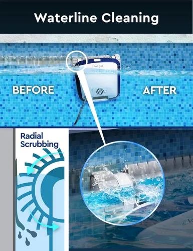 Miniatura 3 de REVA AI - Aspiradora robótica giroscópica para piscina, control de aplicación para smartphone, limpieza profunda horizontal de línea