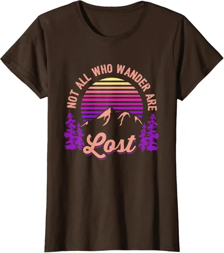 Miniatura 18 de Not All Who Wander Are Lost Vintage Mountains - Camiseta de senderismo, Negro, S