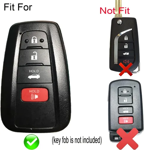 Miniatura 2 de 2 piezas de funda protectora completa de goma para llavero inteligente de 4 botones, cubierta de piel remota, sin llave, para Toyota Highlander 2