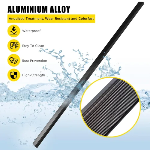 Miniatura 2 de 10 protectores de nariz de aleación de aluminio para escaleras, tiras antideslizantes de 2 x 0.75 x 48 pulgadas para escaleras y borde de piscina