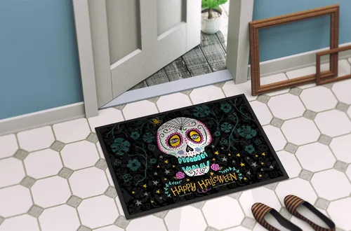 Miniatura 4 de Caroline's Treasures VHA3035MAT Felpudo con el Día de los Muertos con Feliz Halloween, 18 x 27 pulgadas, para interiores y exteriores, para entrada