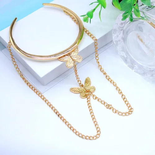 Miniatura 6 de HSQYJ Brazalete con borlas de cadena de mariposa, brazalete ajustable y simple, joyería de moda para mujer, chapado en oro y plata