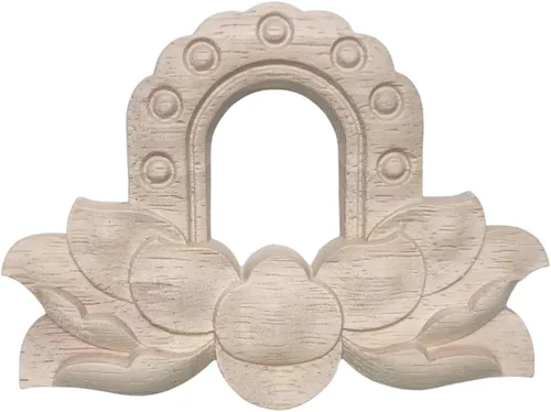 Miniatura 13 de Apliques de madera Onlays decorativos para muebles tallados para puerta de cama, armario, decoración larga sin pintar de madera tallada