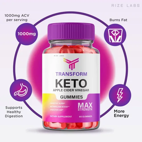Miniatura 2 de rize labs - Gomitas avanzadas de vinagre de sidra de manzana Transform Keto (ACV) (60 gomitas)
