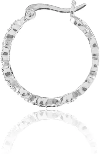 Miniatura 2 de Pendientes de aro de plata de ley con circonita cúbica.