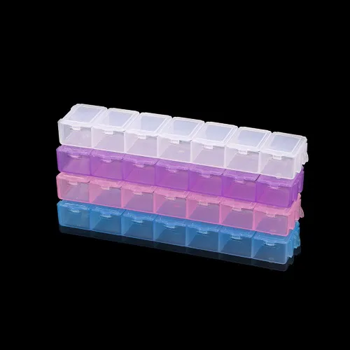 Miniatura 3 de Caja de almacenamiento transparente rectangular de plástico de 5.2 in, organizador de manualidades, manualidades, cuentas de bricolaje, caja de Azul