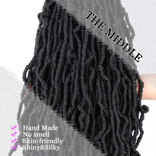 Miniatura 4 de Violet Rastas sintéticas de ganchillo de 18 pulgadas, trenzas de ganchillo naturales, trenzas sintéticas preenrolladas para mujeres negras