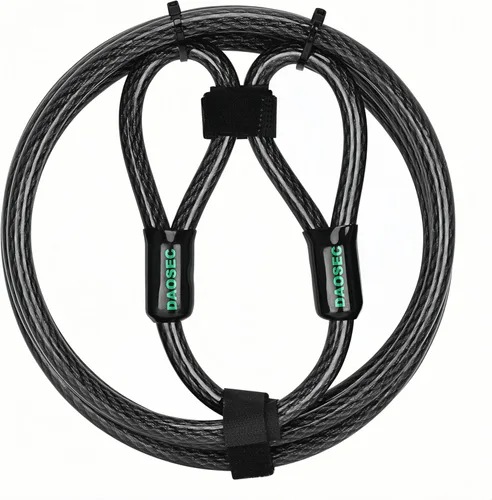 Miniatura 8 de Cable de seguridad resistente a los cortes de 15 pies x 1/2 pulgadas Acero trenzado flexible recubierto de vinilo con extremos en bucle Cable