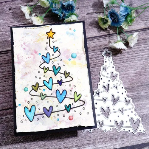 Miniatura 14 de Lapoo Troquel de corte de metal de Navidad para álbumes de recortes, fondos 3D, troqueles de corte de marco, decoración de álbum de bricolaje