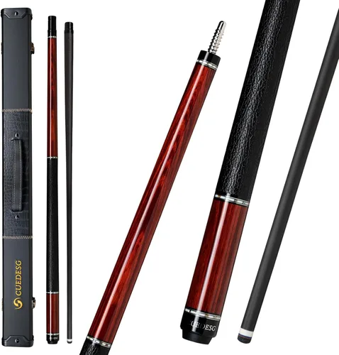 Miniatura 22 de Palo de Billar de Fibra de Carbono 10.5mm/11.8mm/12.5mm, Palo de Piscina de Baja Deflexión con Empuñadura de Madera Rara, Palo de Billar Profesional