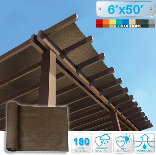 Miniatura 2 de Rulo de tela para dar sombra de Patio de 6' x 50' 6/8/12 pies de tela para dar sombra para patio, vela de malla de reemplazo para pérgola, cubierta