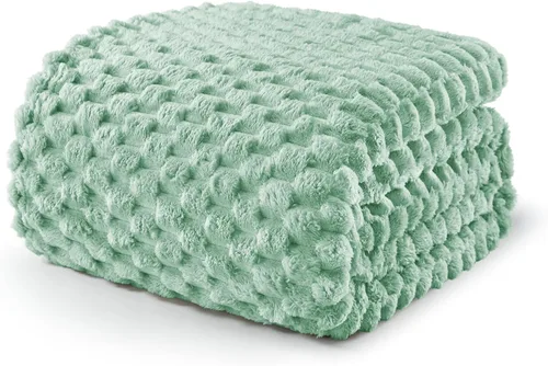 Miniatura 44 de Exclusivo Mezcla - Manta de vellón extragrande, 50 x 70 pulgadas, elegante, tela jacquard suave, mullida, acogedora y ligera, para invierno