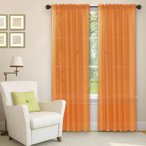 Miniatura 15 de Golden Linens LLC Juego de 2 paneles transparentes de color gris para ventana, bolsillo para barra, 54 pulgadas de ancho x 84 pulgadas de largo cada
