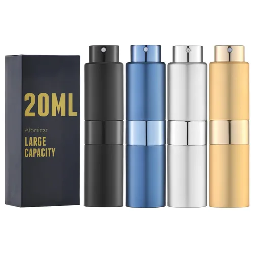 Miniatura 7 de Atomizador de perfume de 0.7 fl oz, botella de spray de colonia de viaje, mini dispensador de rociador vacío (negro, 4PCS)